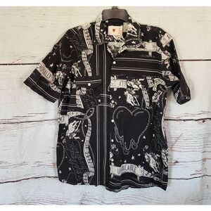Emotionally Unavailable Rodeo Bandana Pearl Snap Front Shirt Size Large